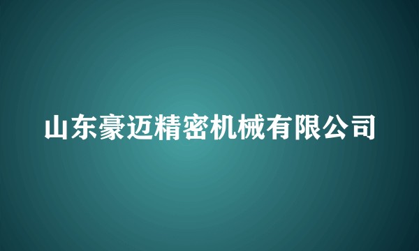 山东豪迈精密机械有限公司