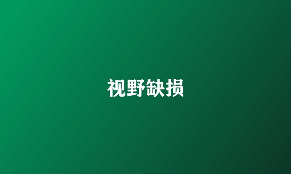 视野缺损