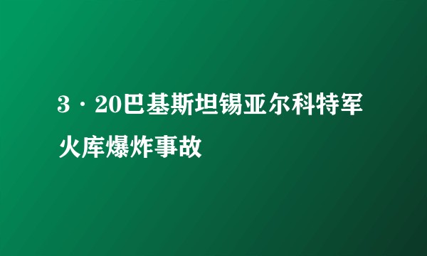 3·20巴基斯坦锡亚尔科特军火库爆炸事故