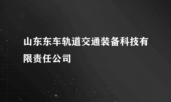 山东东车轨道交通装备科技有限责任公司