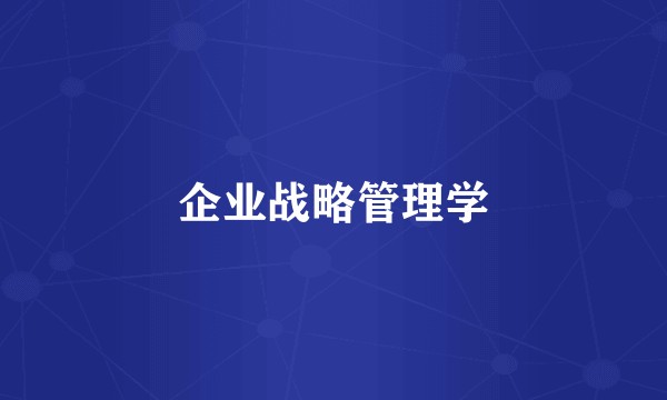企业战略管理学
