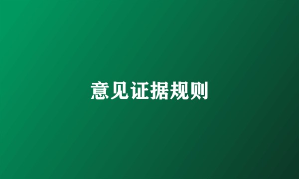 意见证据规则