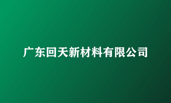 广东回天新材料有限公司