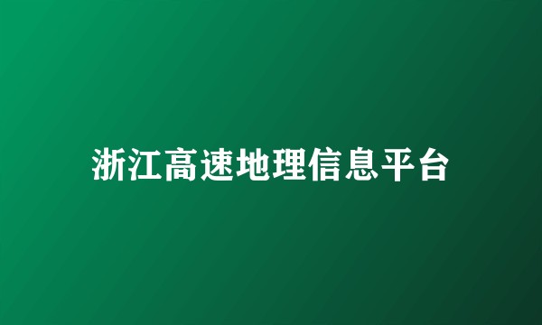 浙江高速地理信息平台