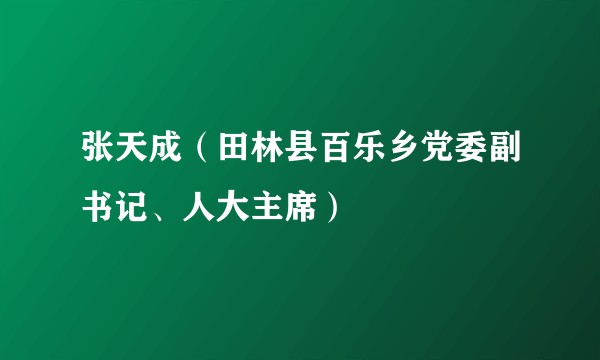 张天成（田林县百乐乡党委副书记、人大主席）