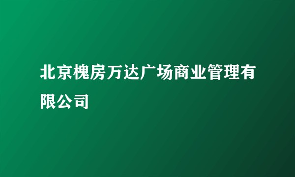 北京槐房万达广场商业管理有限公司