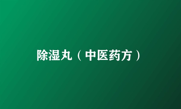 除湿丸（中医药方）