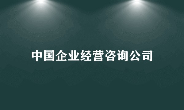 中国企业经营咨询公司