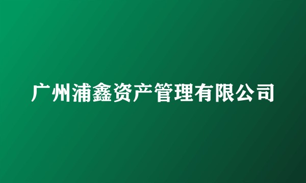 广州浦鑫资产管理有限公司