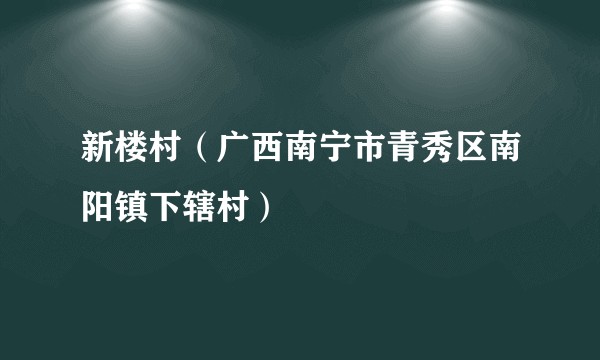 新楼村（广西南宁市青秀区南阳镇下辖村）