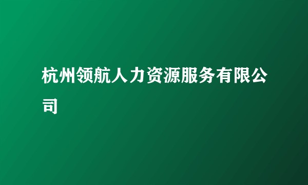杭州领航人力资源服务有限公司
