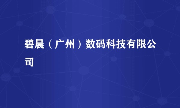 碧晨（广州）数码科技有限公司