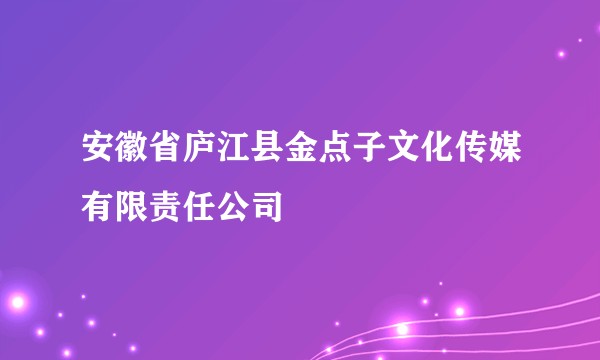安徽省庐江县金点子文化传媒有限责任公司