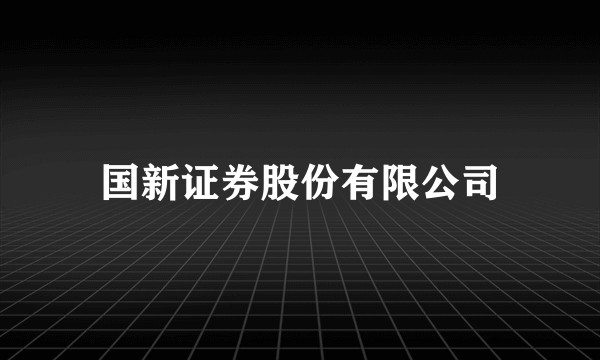 国新证券股份有限公司