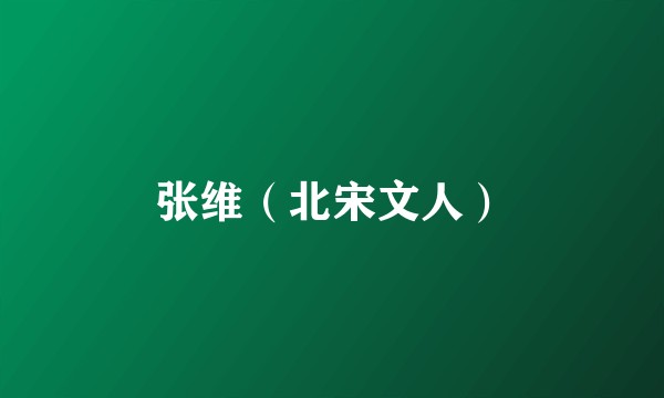 张维（北宋文人）