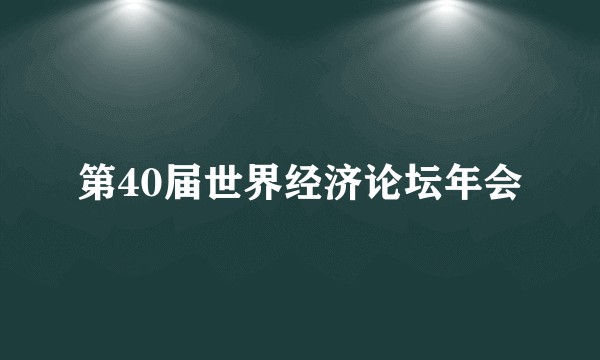 第40届世界经济论坛年会