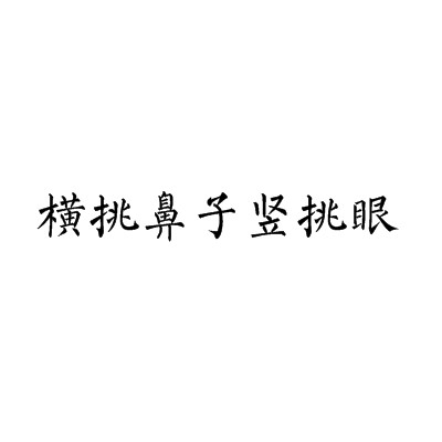 横挑鼻子竖挑眼