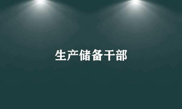生产储备干部