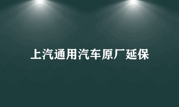 上汽通用汽车原厂延保