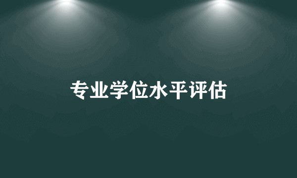 专业学位水平评估