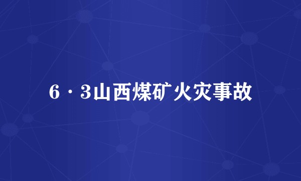 6·3山西煤矿火灾事故