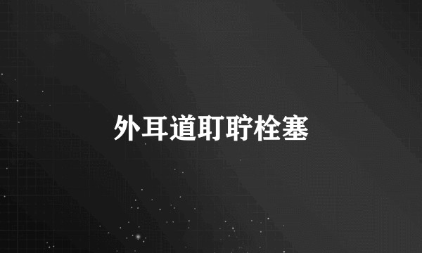 外耳道耵聍栓塞