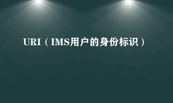URI（IMS用户的身份标识）