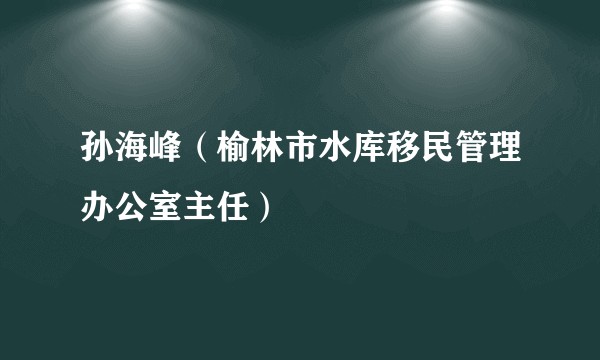 孙海峰（榆林市水库移民管理办公室主任）