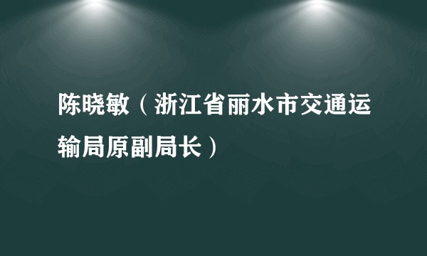 陈晓敏(浙江省丽水市交通运输局原副局长)