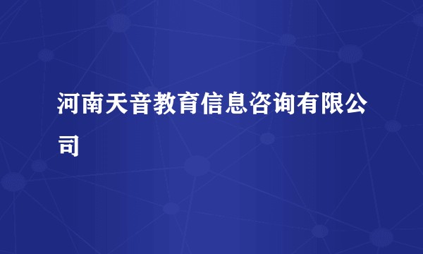 河南天音教育信息咨询有限公司