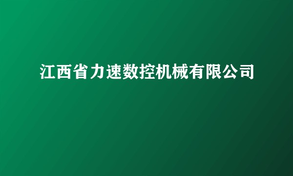 江西省力速数控机械有限公司
