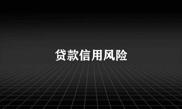 贷款信用风险