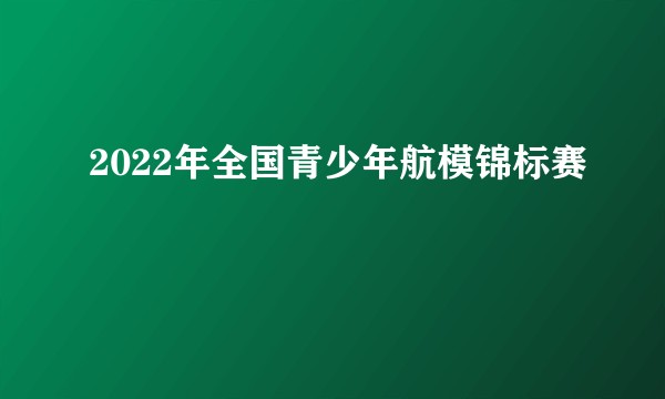 2022年全国青少年航模锦标赛