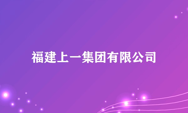 福建上一集团有限公司