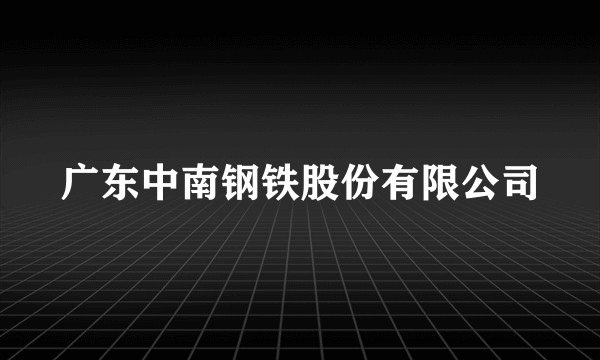 广东中南钢铁股份有限公司