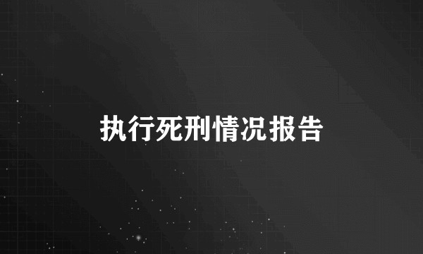 执行死刑情况报告