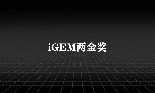 iGEM两金奖