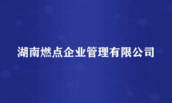 湖南燃点企业管理有限公司
