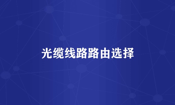 光缆线路路由选择