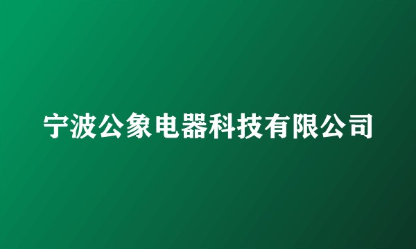 宁波公象电器科技有限公司