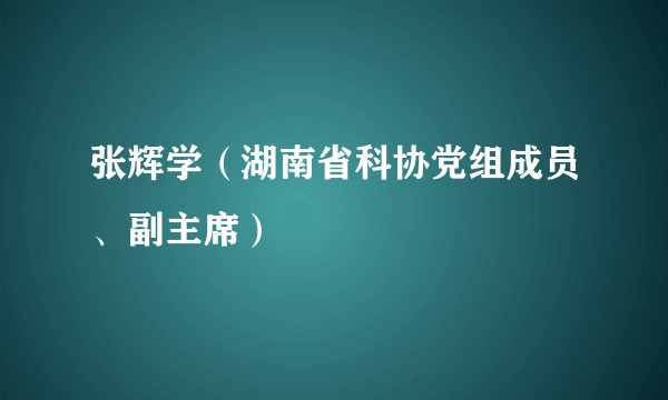 张辉学（湖南省科协党组成员、副主席）