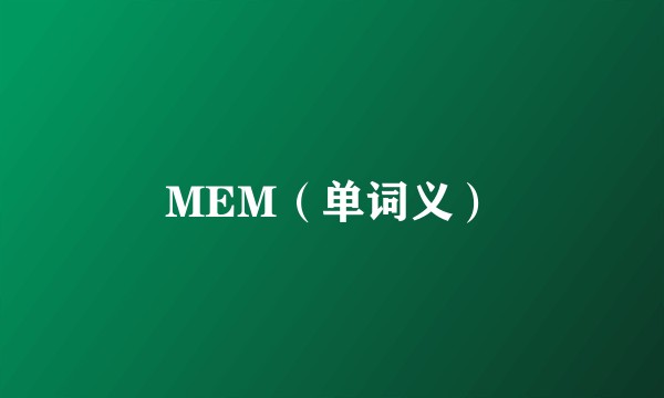 MEM（单词义）
