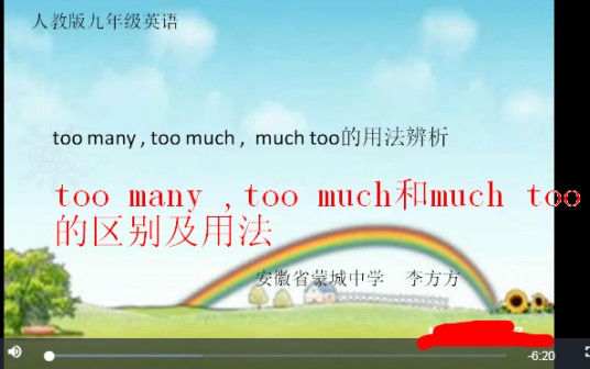too many ,too much和much too的区别及用法