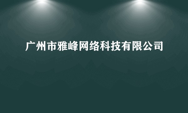 广州市雅峰网络科技有限公司