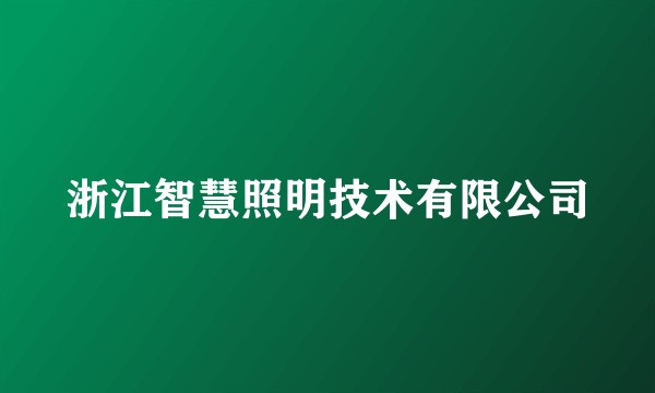浙江智慧照明技术有限公司