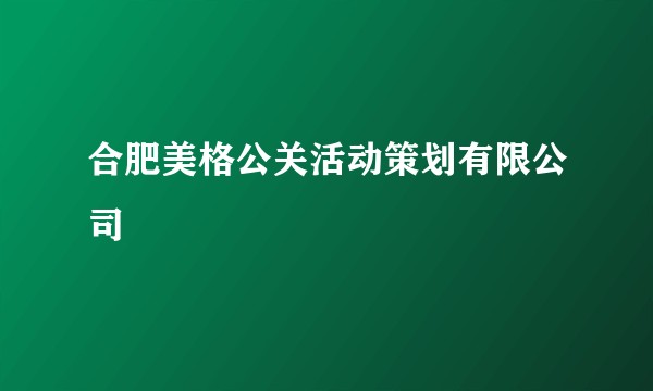 合肥美格公关活动策划有限公司