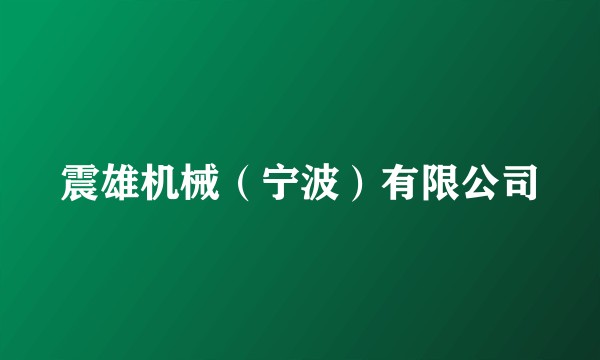震雄机械（宁波）有限公司