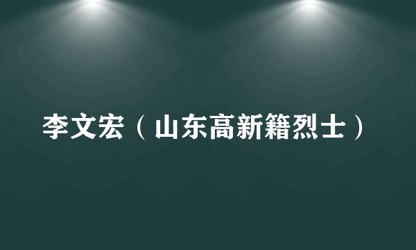 李文宏（山东高新籍烈士）