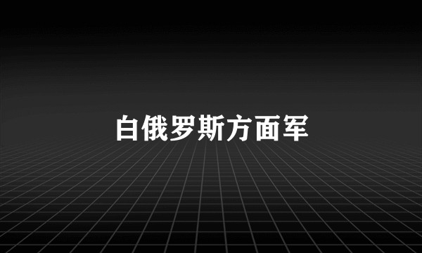 白俄罗斯方面军