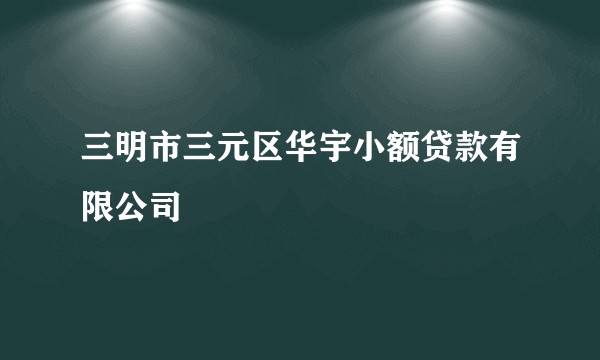 三明市三元区华宇小额贷款有限公司